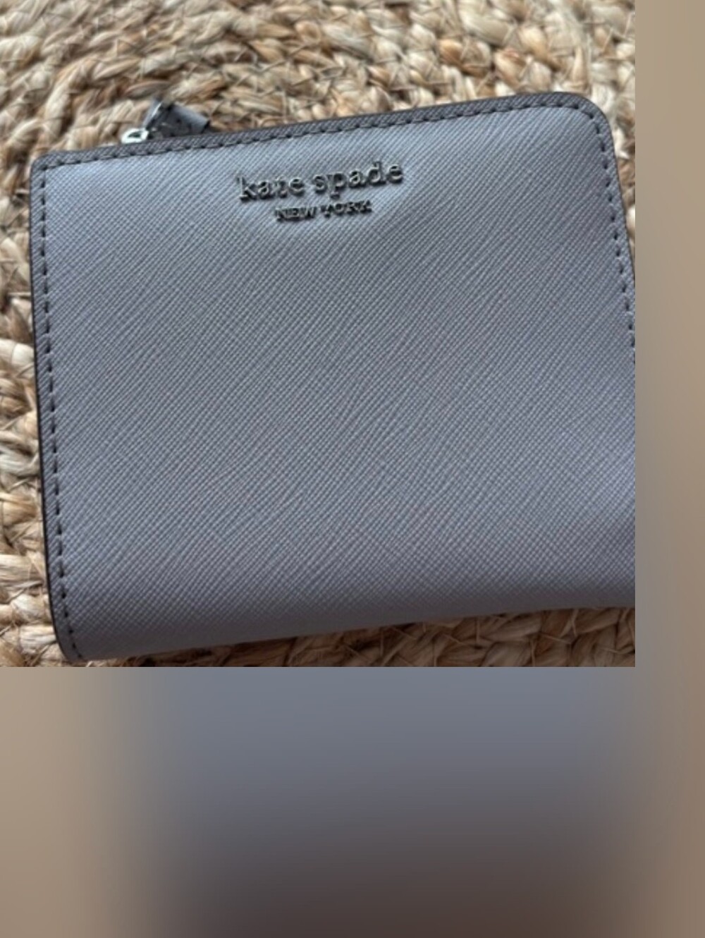 Kate Spade Compact Zip Around Wallet in Light Gray